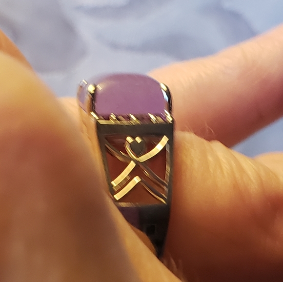 SOLD Pacific Purple Jade ring Sterling Silver - Picture 6 of 7
